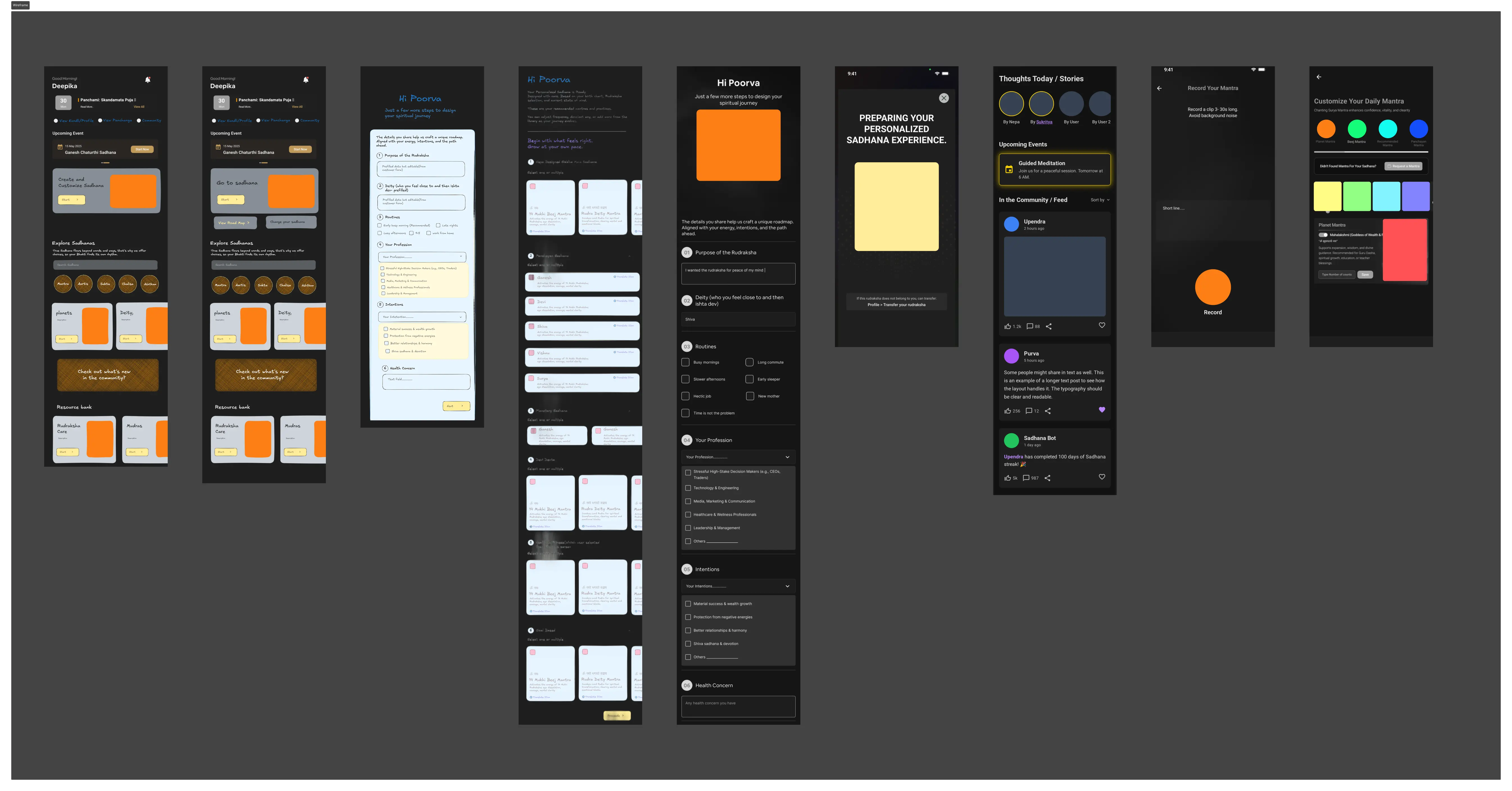 Wireframe Screens